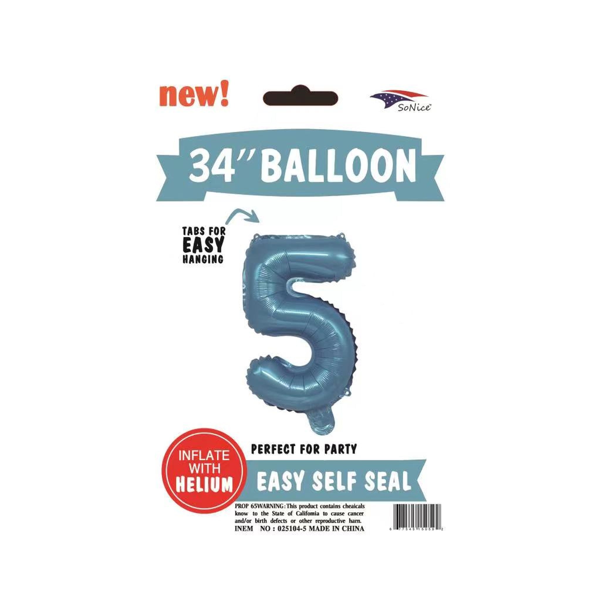 34" Foil Balloon Light Blue #5